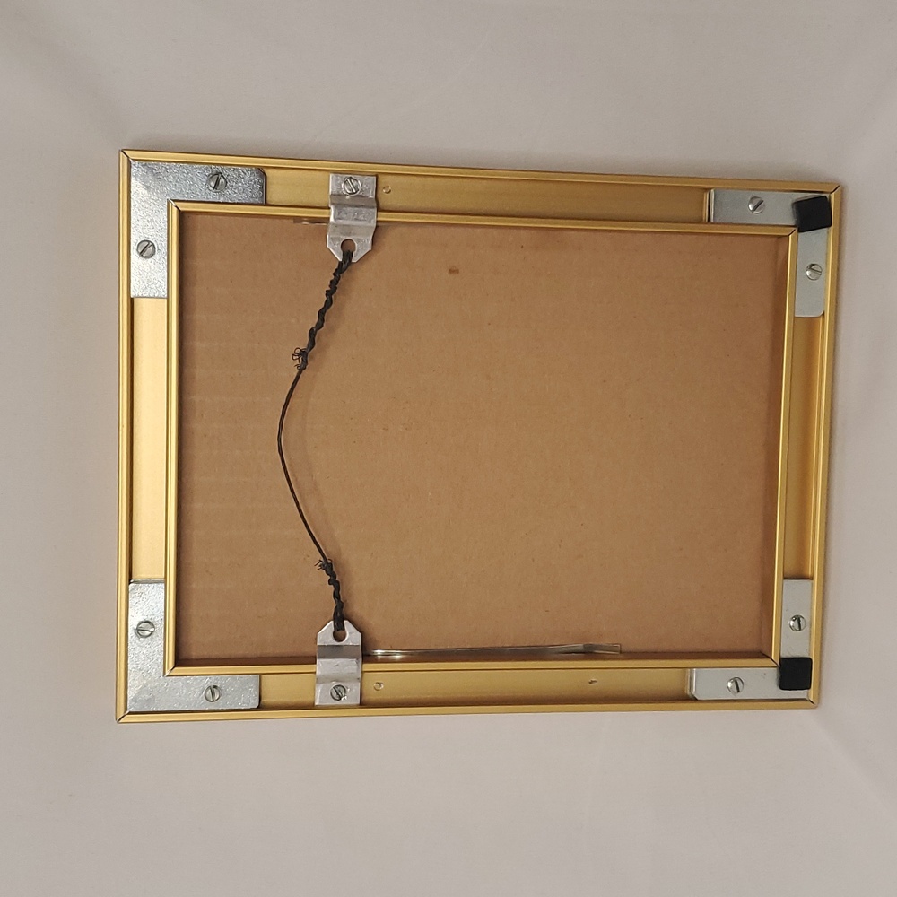 Framed Floral Art Mini Print Yellow with Gold Tone Frame - Picture 5 of 5